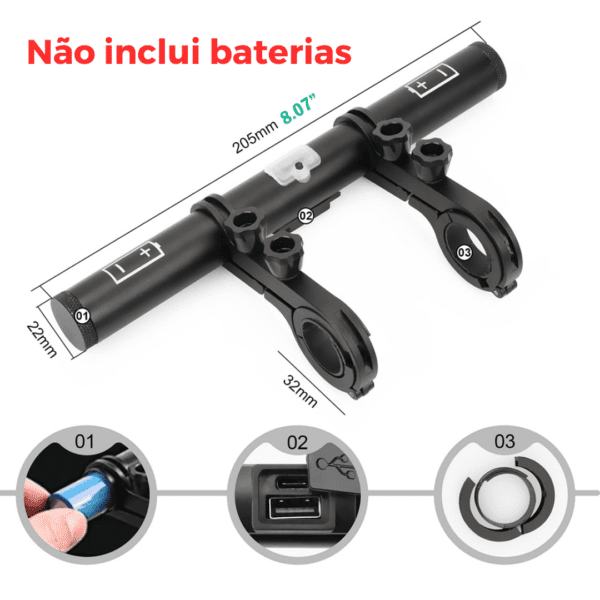 detalhes da extensão de guidão